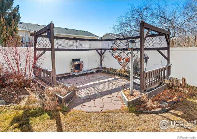 view of patio featuring a fenced backyard