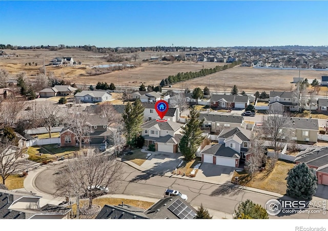 aerial view featuring a residential view