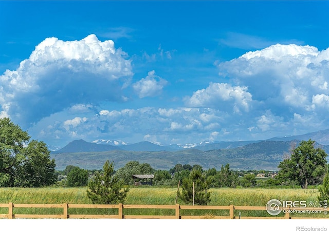 view of mountain feature featuring a rural view