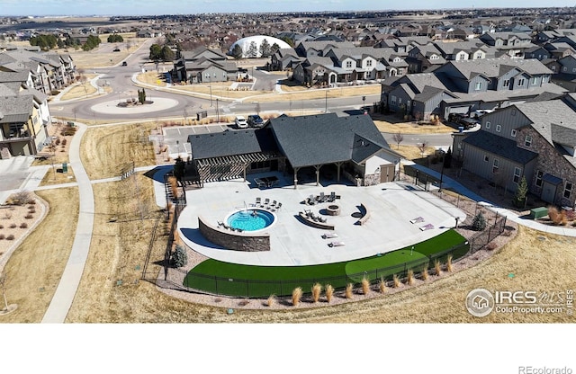 bird's eye view featuring a residential view