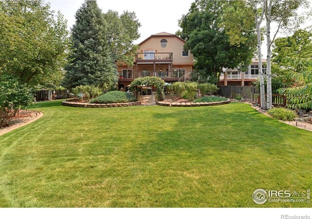 view of yard with fence