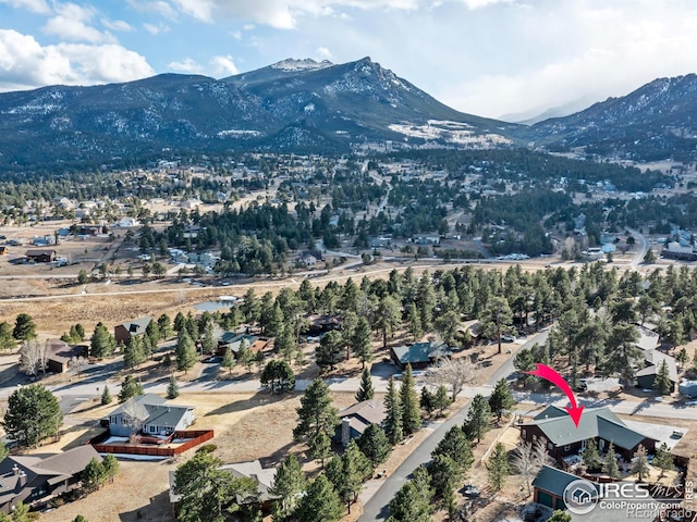 bird's eye view featuring a mountain view