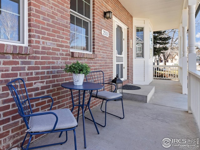 view of patio featuring covered porch