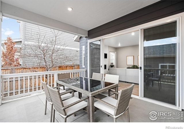 view of patio / terrace featuring outdoor dining area