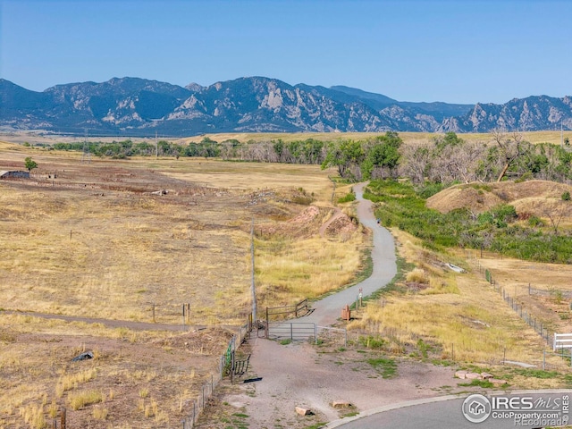 property view of mountains with a rural view