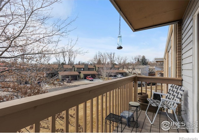 balcony with a residential view