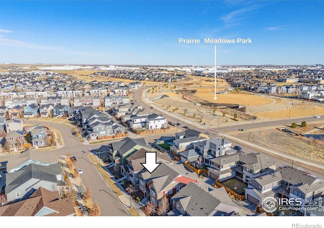 aerial view featuring a residential view