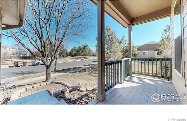 wooden deck with a porch