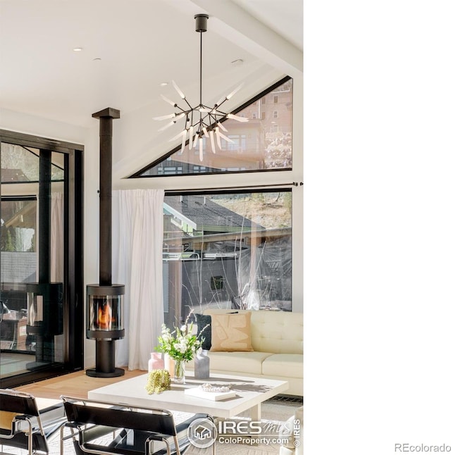 2586 3rd St, Boulder, CO 80304 - dining space featuring a chandelier