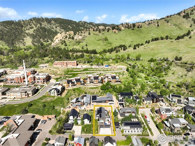 2586 3rd St, Boulder, CO 80304 - aerial view of property's location featuring mountains and property boundaries highlighted
