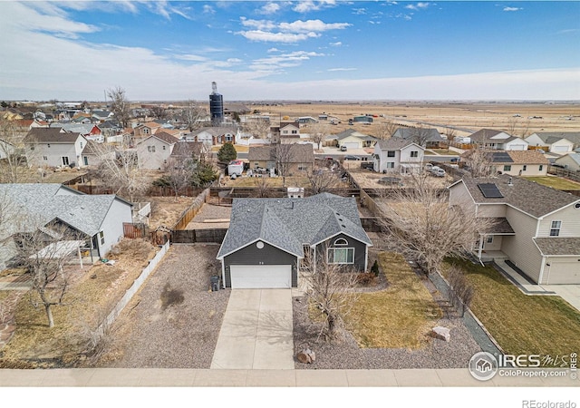 aerial view featuring a residential view