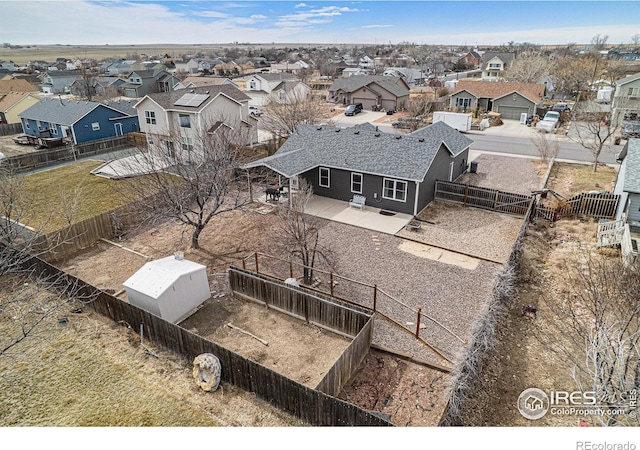 aerial view with a residential view