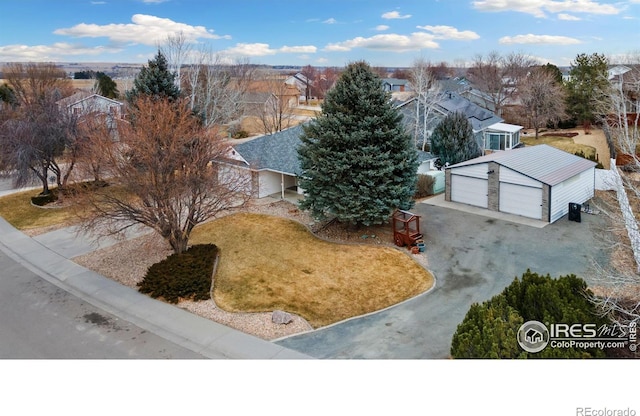 aerial view with a residential view