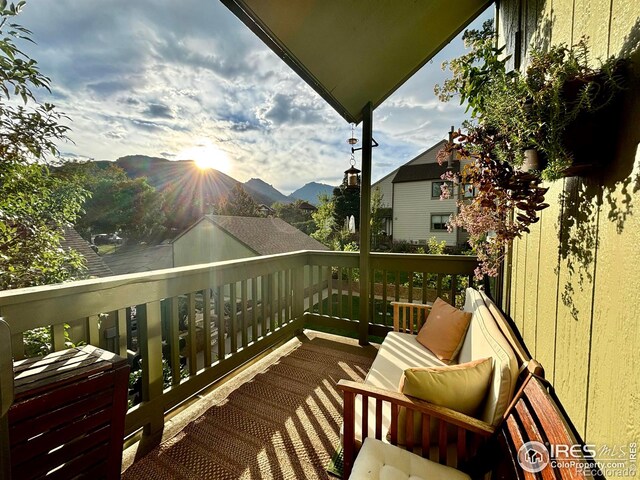 balcony with a mountain view