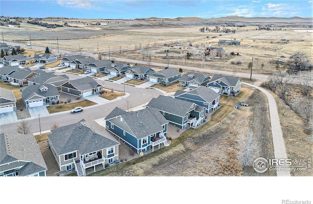 aerial view with a residential view