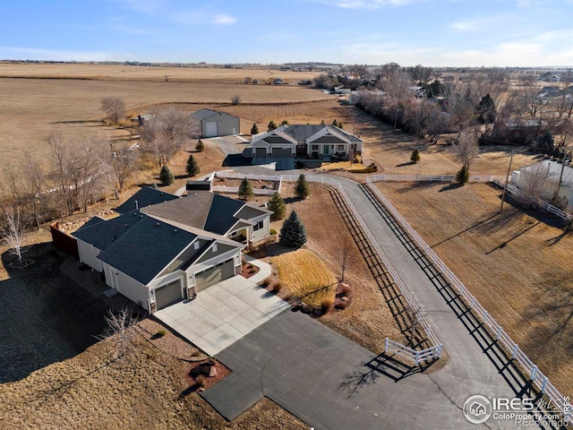 aerial view featuring a rural view