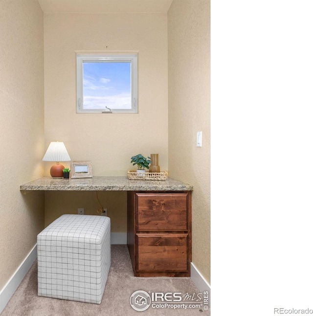 5850 Dripping Rock Ln Unit D201, Fort Collins, CO 80528 - carpeted office space featuring built in desk and baseboards