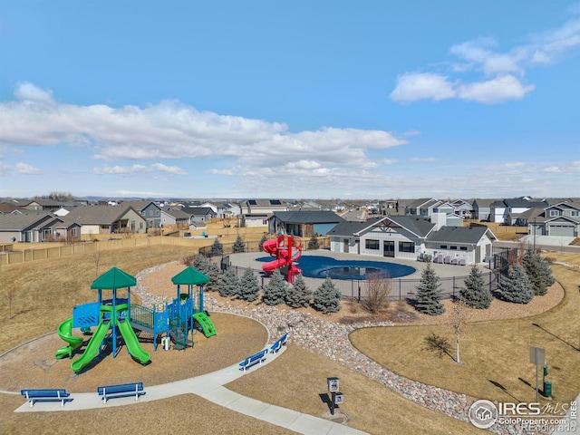 birds eye view of property featuring a residential view