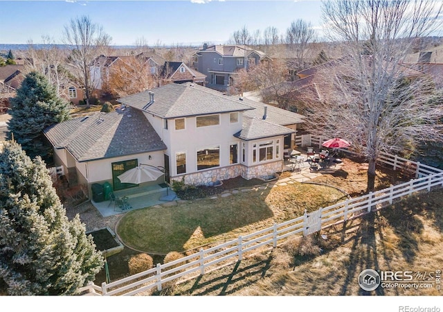 birds eye view of property featuring a residential view