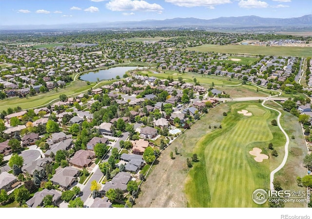 4405 Fairway Ln, Broomfield, CO 80023 - aerial view of property and surrounding area with a golf club, nearby suburban area, and a water and mountain view