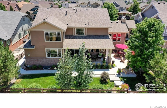 aerial view featuring a residential view