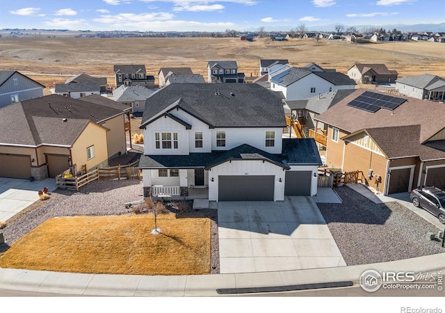 bird's eye view with a residential view