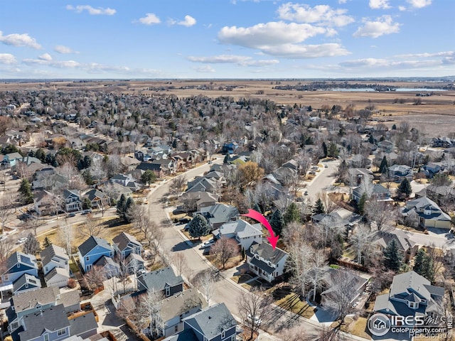 drone / aerial view featuring a residential view