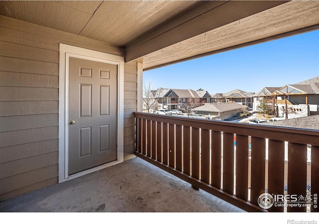 balcony featuring a residential view