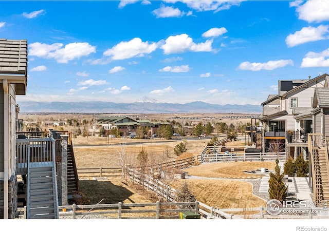 property view of mountains featuring a rural view