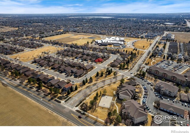 aerial view with a residential view