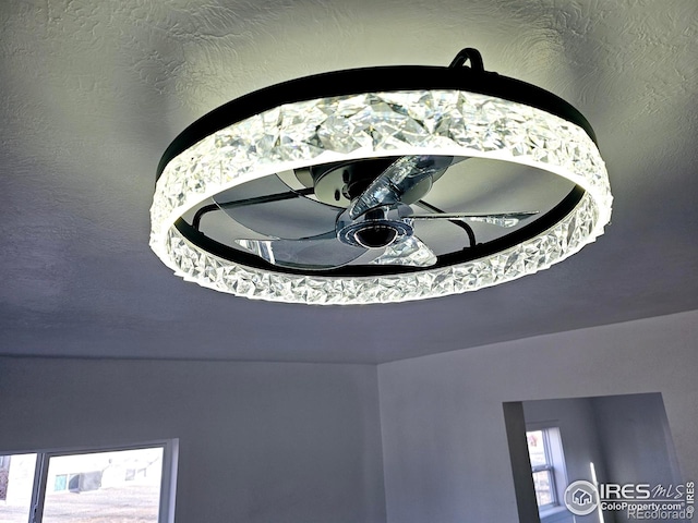 interior details with ceiling fan