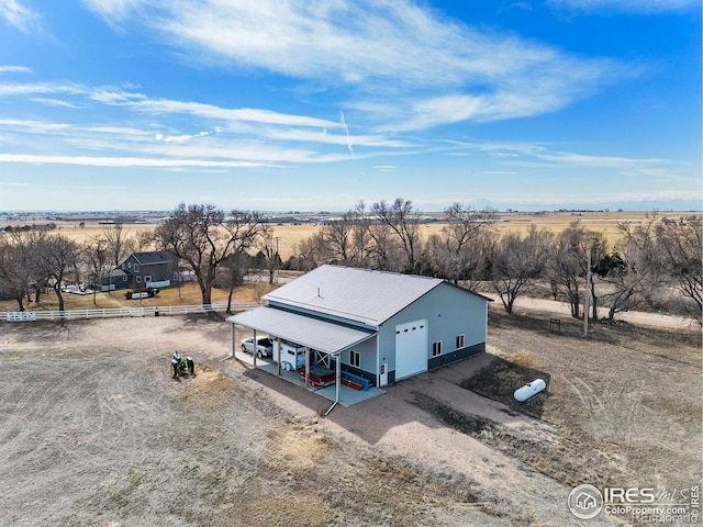 bird's eye view with a rural view