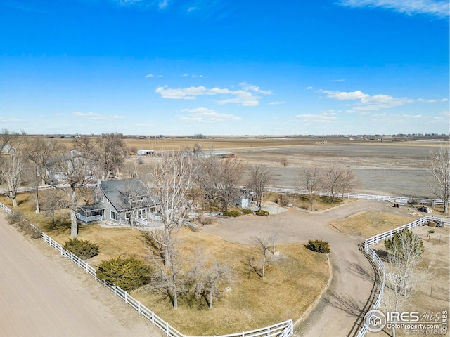 aerial view with a rural view