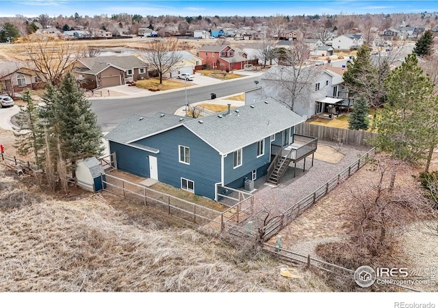 bird's eye view featuring a residential view