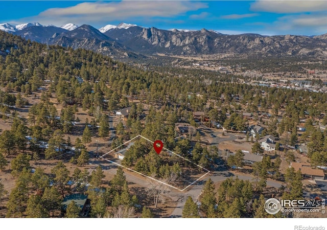 bird's eye view with a mountain view