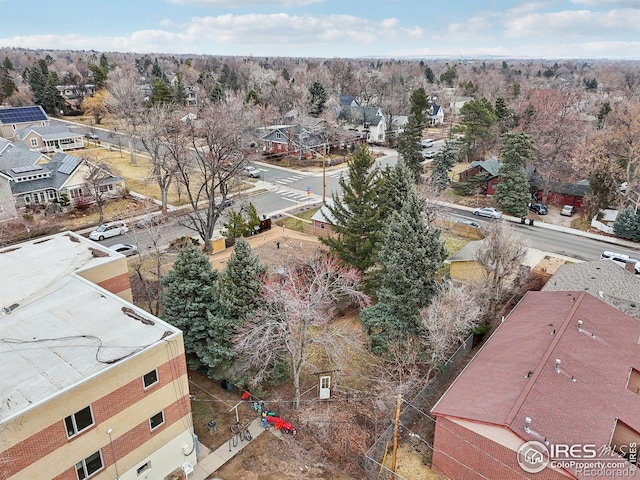 aerial view with a residential view