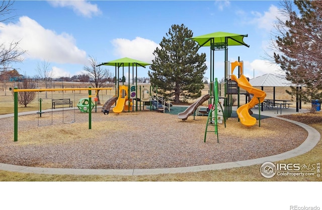 view of community jungle gym