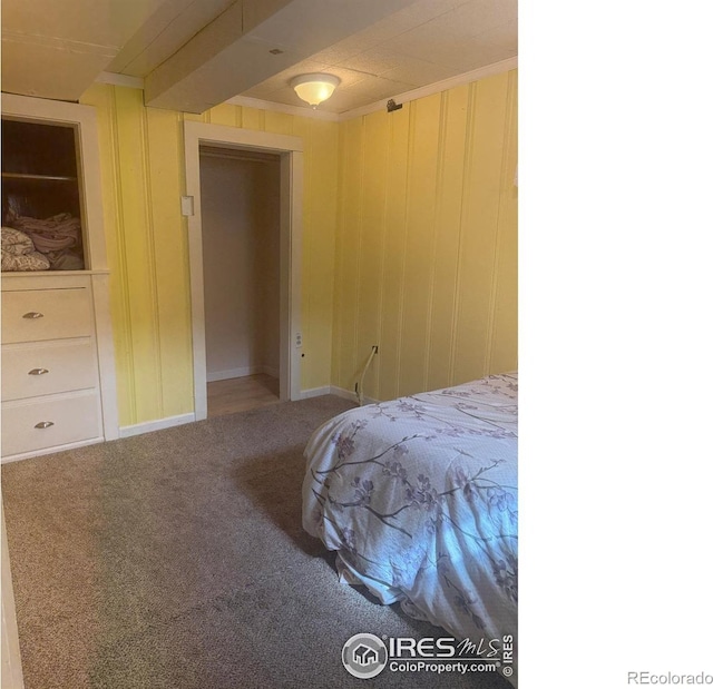 bedroom with carpet