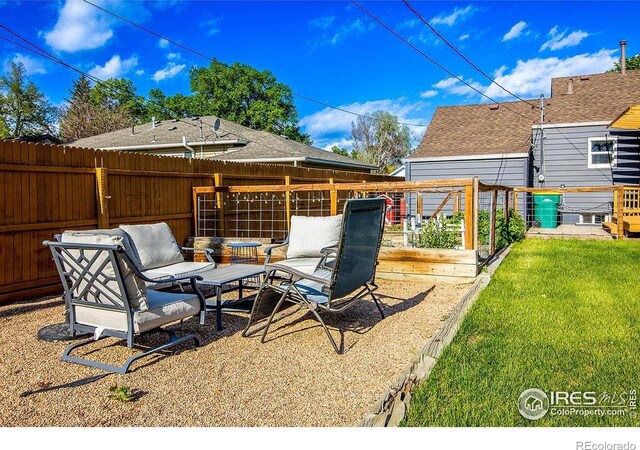 410 Cottonwood Ave, Eaton, CO 80615 - view of patio with a vegetable garden