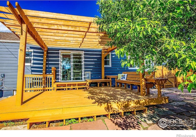 410 Cottonwood Ave, Eaton, CO 80615 - wooden terrace featuring a pergola