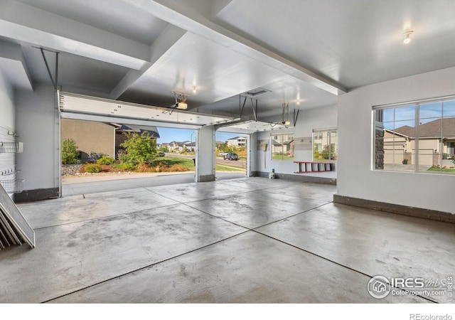 garage with baseboards