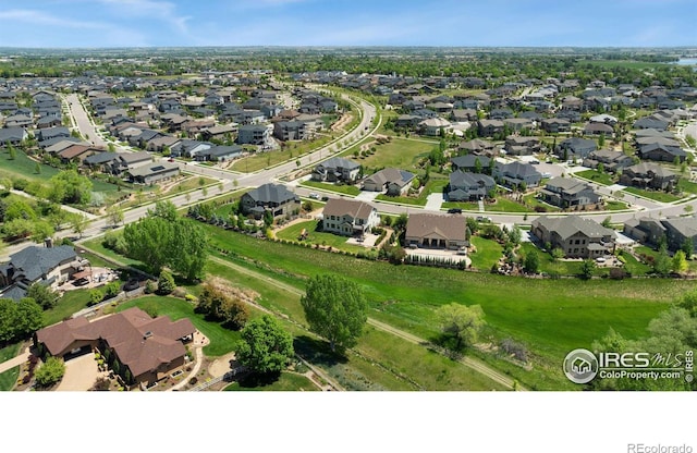 bird's eye view with a residential view