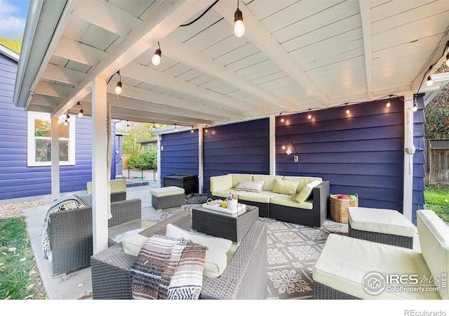 view of patio / terrace featuring an outdoor living space