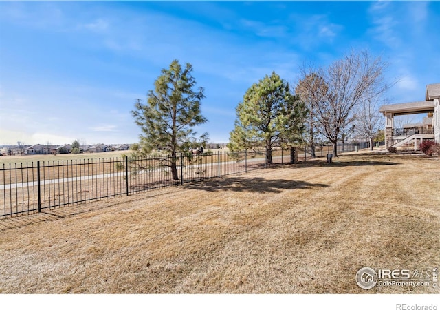 view of yard featuring fence