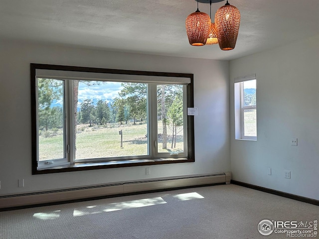 871 E Ln, Estes Park, CO 80517 - empty room with carpet, baseboards, and a baseboard heating unit