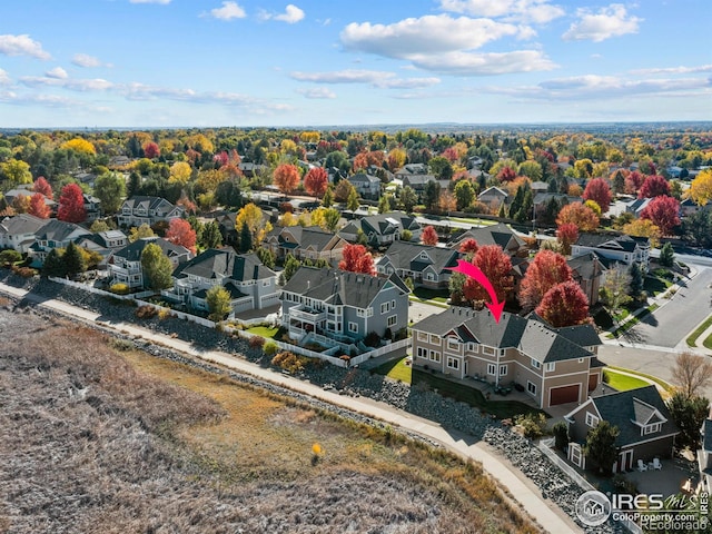 drone / aerial view featuring a residential view