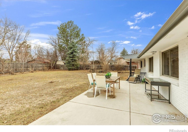 view of patio / terrace with a fenced backyard