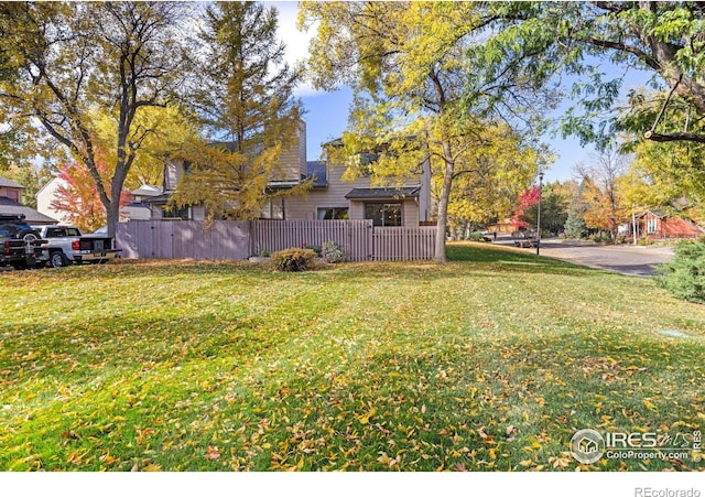 view of yard with fence