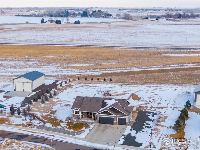 view of snowy aerial view