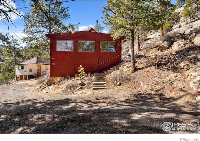 224 Loveland Heights Ln, Drake, CO 80515 - view of home's exterior with stairs